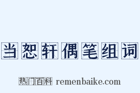 当恕轩偶笔组词是什么意思的图片